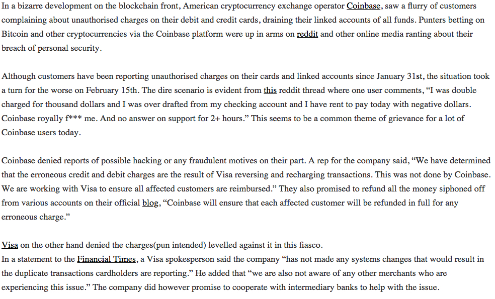 Developing News Story Sample Extract